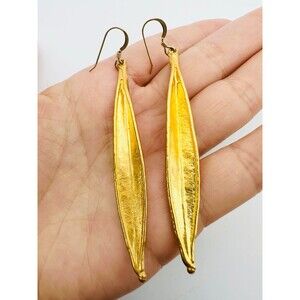 MMA USA gold tone modernist long Earrings